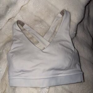 Lululemon Size 4 Women's White Sports Bra, Worn Once. In Great Condition.